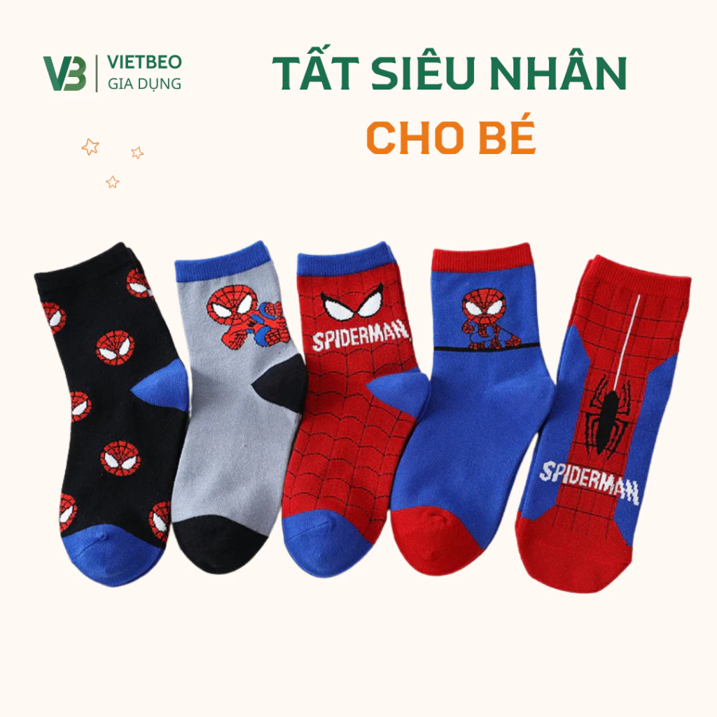 [BỘ TẤT SIÊU NHÂN]  Set 10 Đôi Tất Cao Cổ Cho Bé Trai Didooglt Từ 1- 4 Tuổi Cho Bé Mềm Mịn