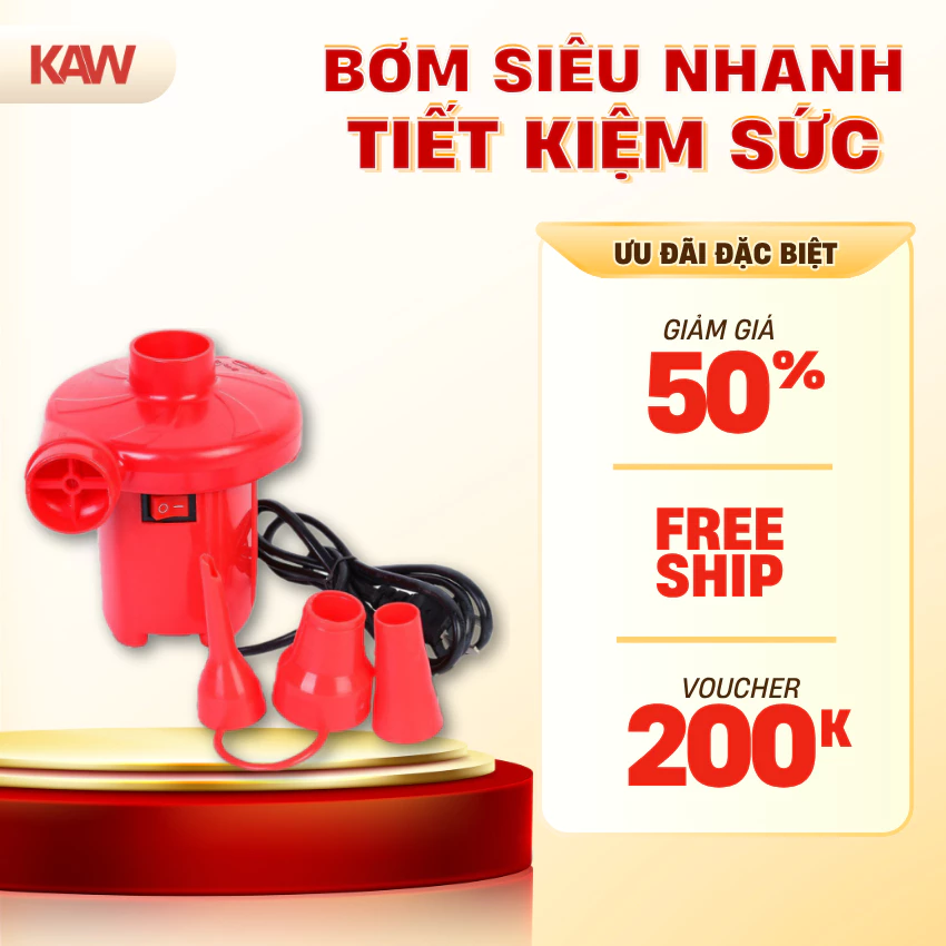 Bơm điện 2 chiều KAW thổi, hút chân không chuyên dụng để bơm phao bơi, ghế, nệm hơi