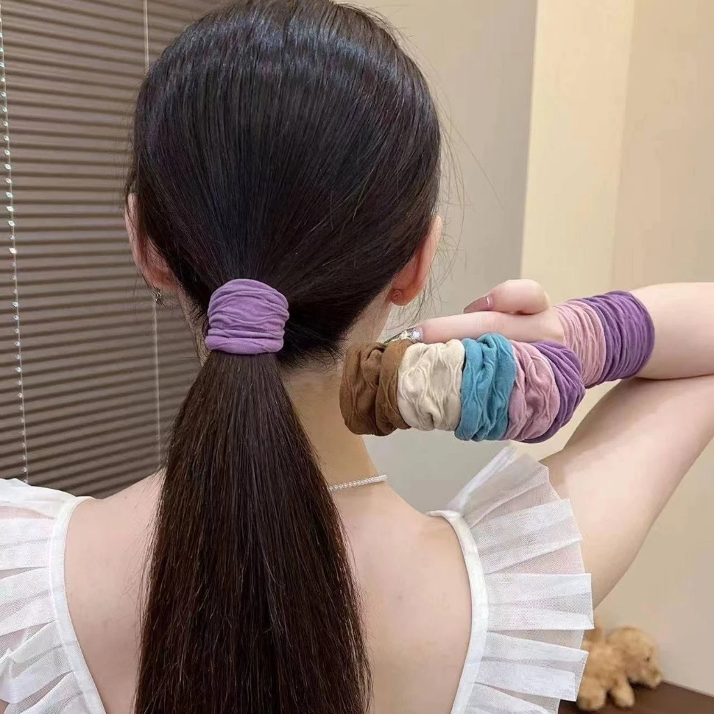 SET 10 Dây chun bản to siêu mềm độ đàn hồi cao, dây buộc tóc đuôi ngựa dành cho nữ