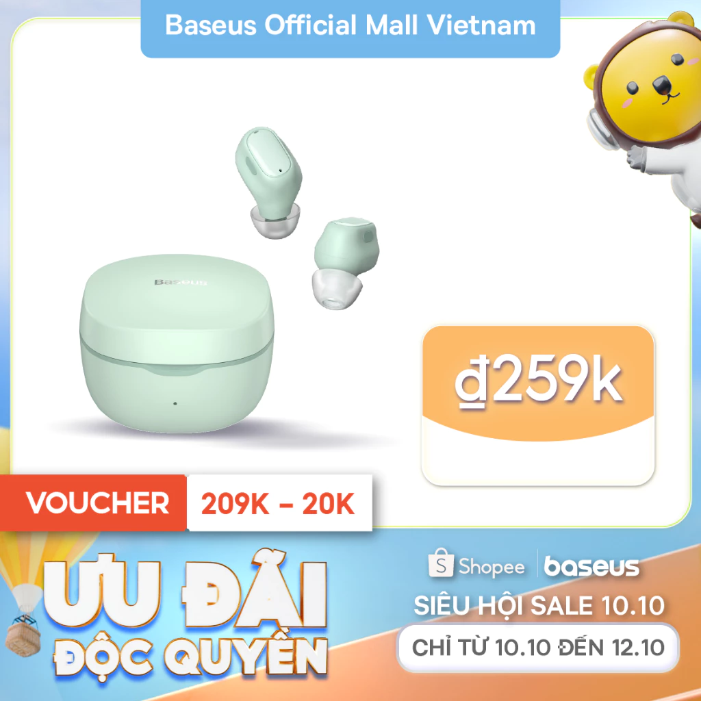 Tai Nghe Baseus WM01 Bluetooth 5.3 tai nghe Chống Ồn Có Micro điều Khiển Bằng Cảm ứng