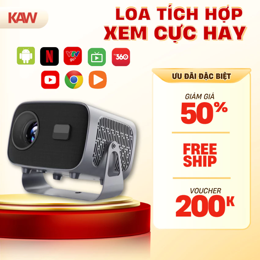 Máy Chiếu K670 KAW - Độ Phân Giải Full HD, Hỗ Trợ 4K, Độ Sáng Cao, Kết Nối Không Dây, Bảo Hành 12 tháng