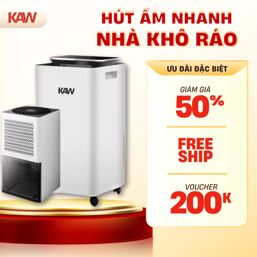 Máy Hút Ẩm Không Khí Chính Hãng KAW, Cầm Tay Tiện Lợi Cho Phòng Ngủ, Tủ Quần Áo, Giảm Ẩm Mốc