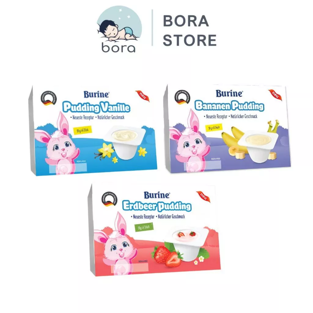 Pudding ăn dặm cho bé từ 6 tháng Burine giàu dinh dưỡng