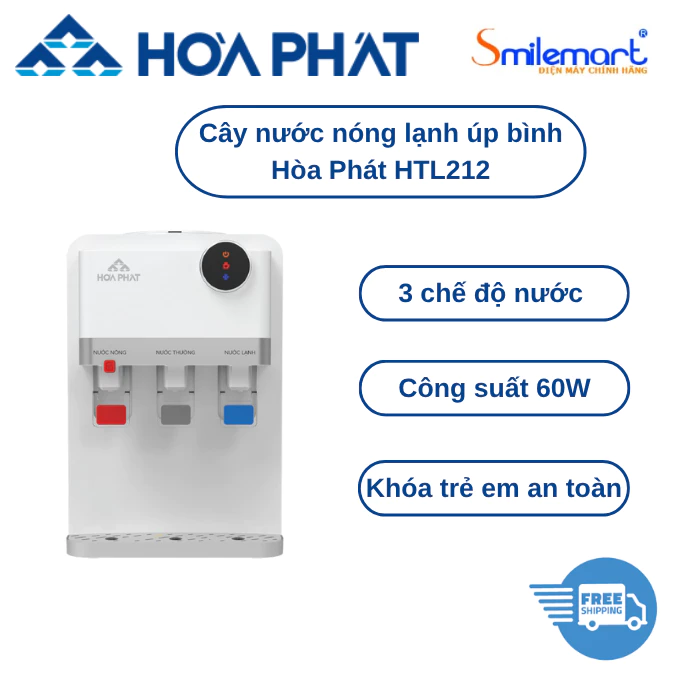 Cây nước nóng lạnh mini úp bình để bàn Hòa Phát HTL212- Bảo hành chính hãng 28 tháng.