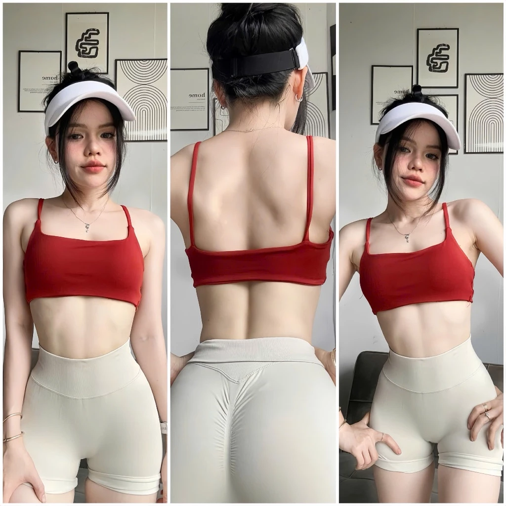 ÁO Bra HAI DÂY BASIC chất LULU KÈM MÚT RỜI  D22  Tập Gym-Yoga-Aerobic Gymmy ( Không kèm quần )️ Hàng xuất khẩu ️