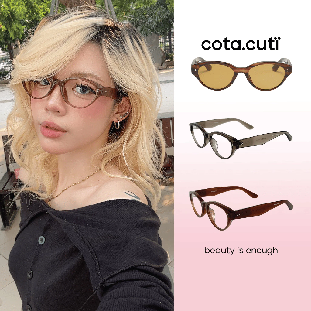 [JIM][cota.cuti x Veebong] Kính Cận/Kính Mắt Thời Trang cota.cuti - Gọng Kính Tối Giản, Chắc Chắn