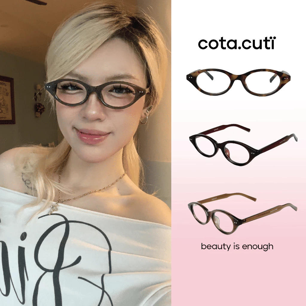 [LOVELY][cota.cuti x Veebong] Kính Cận/Kính Mắt Thời Trang cota.cuti - Gọng Kính Tối Giản, Chắc Chắn