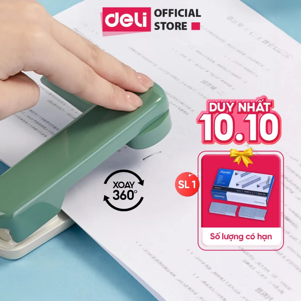 Dập Ghim Xoay Chiều Deli Ghim Bấm 40 Trang Cao Cấp Sử Dụng Học Sinh Văn Phòng Sử Dụng Ghim 24/6 26/6