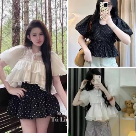 [Bigsize 60-90kg] áo babydol tay phồng