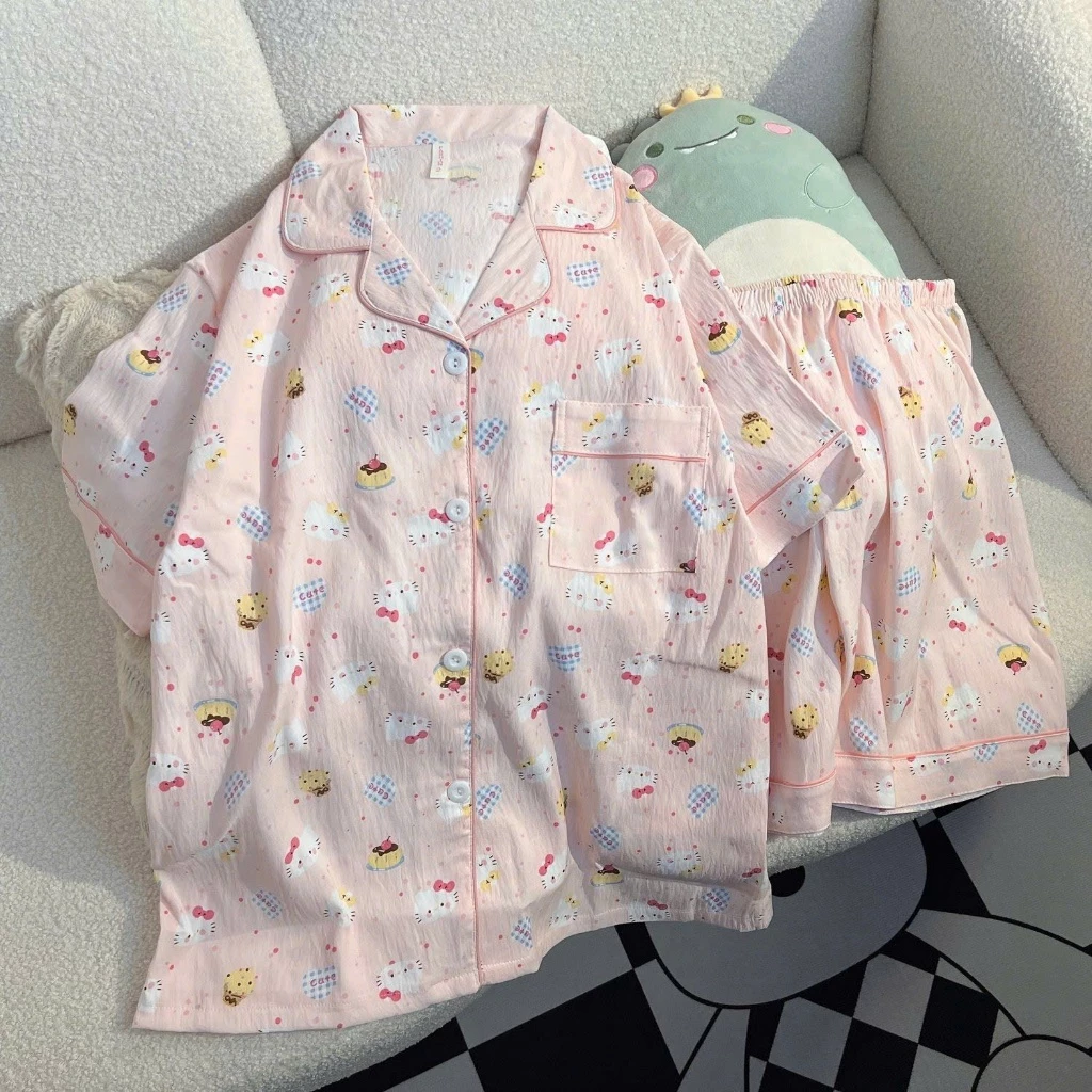 Bộ ngủ pijama mặc nhà gấu vàng xinh xắn cute form rộng Nữ