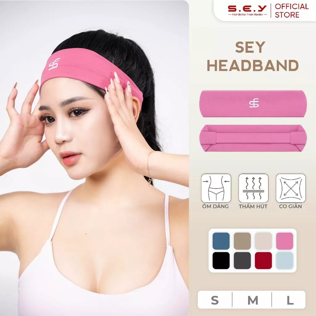 Băng Đô Thể Thao SEY Headband Co Dãn Thấm Hút Mồ Hôi Chất Liệu Cao Cấp