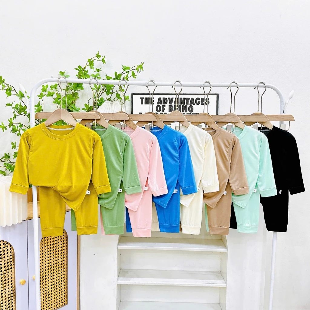 Bộ thun lạnh dài tay bảng trơn cho bé
