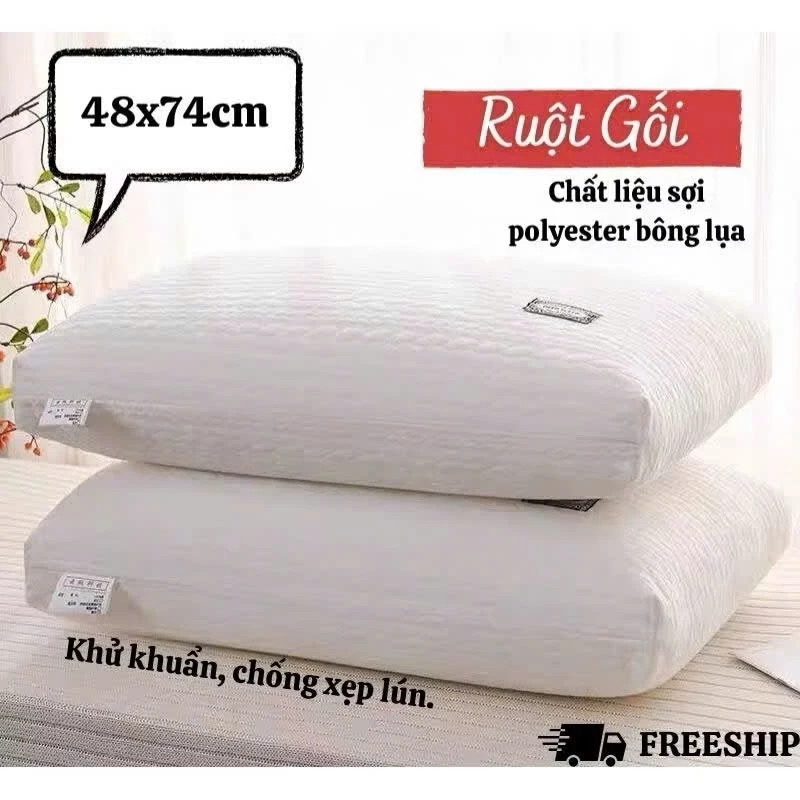 Ruột gối kháng khuẩn kích thước 48 cm x 74 cm chất liệu bông gòn cao cấp
