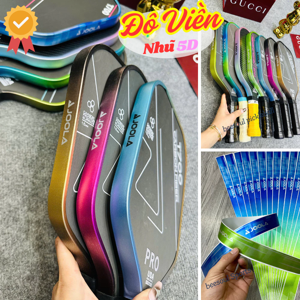 Dán viền JOOLA vợt pickleball Nhũ 5D phản quang lấp lánh chất liệu cao cấp nhiều màu dễ dán tại nhàt