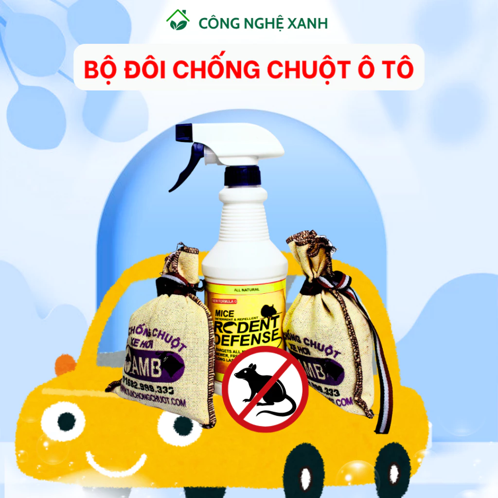 Bộ chống chuột vào xe ô tô AMB, đuổi chuột vào ô tô hiệu quả nhất, combo đuổi chuột xe hơi không gây hại cho xe
