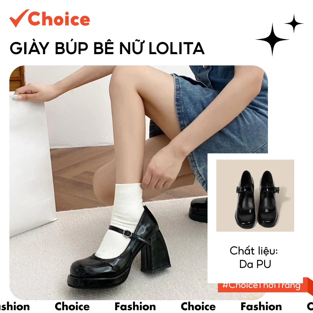 [Choice] Giày Búp Bê Nữ Lolita SC6714 - Màu Đen, Size 35/36/37/38/39, Phù Hợp Công Sở/Đi Chơi