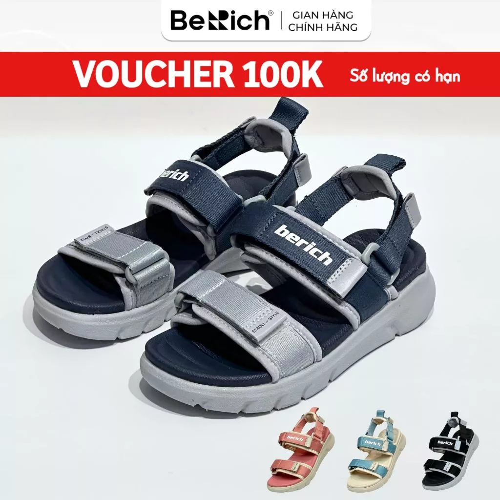 Sandal Berich Bé Trai Bé Gái Đi Học Nhẹ Bền Êm Dép Quai Hậu BE202