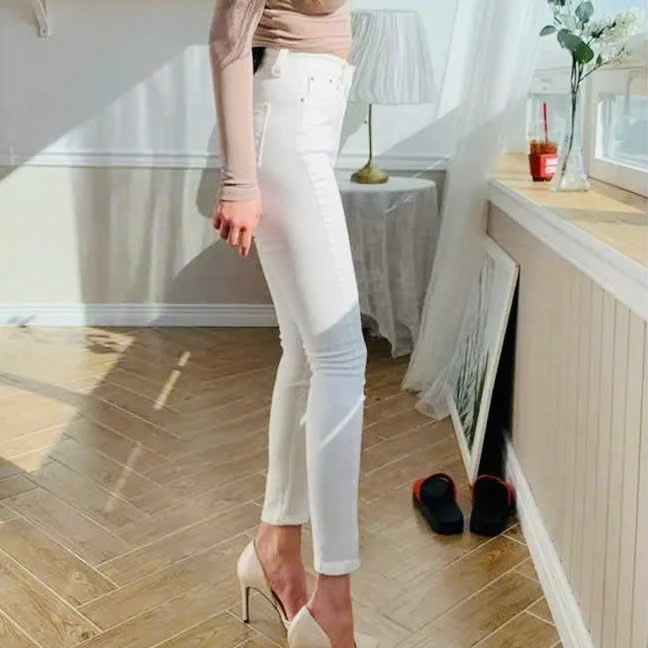 Quần jean nữ co giãn, quần bò lưng cao 9 tấc dáng ôm body cạp cao nhiều mẫu Bi_shop 173 ms620