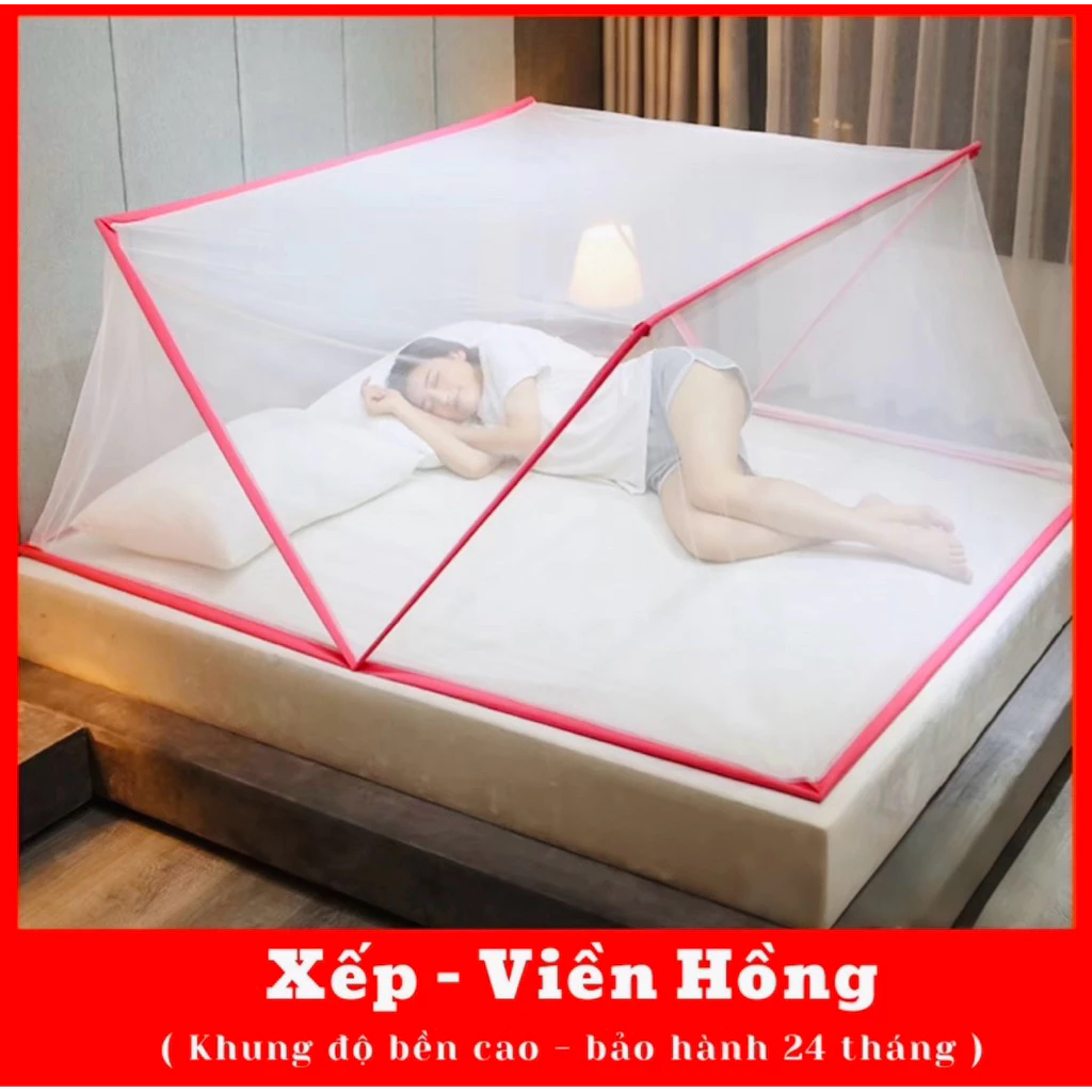 Mùng Khung Xếp Thông Minh Gấp Gọn Tiện Lợi - Màn Gấp Gọn - Đầy Đủ Kích Thước, Chống Muỗi Hiệu Quả