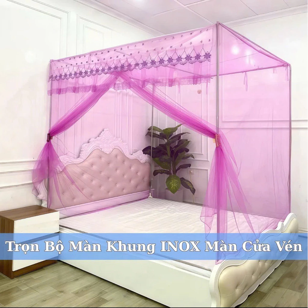 [TRỌN BỘ CỬA VÉN] Khung INOX + Màn Tuyn Cửa Vén - Hàng Cao 1m7 Khung Bền Chắc Chắn Chống Rỉ