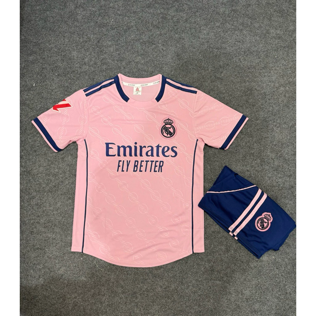 Real Hồng DK Dk Sport (Có In Tên Số) Bộ Quần Áo Bóng Đá Thun Mè Cao Cấp Thoáng Mát Logo Thêu