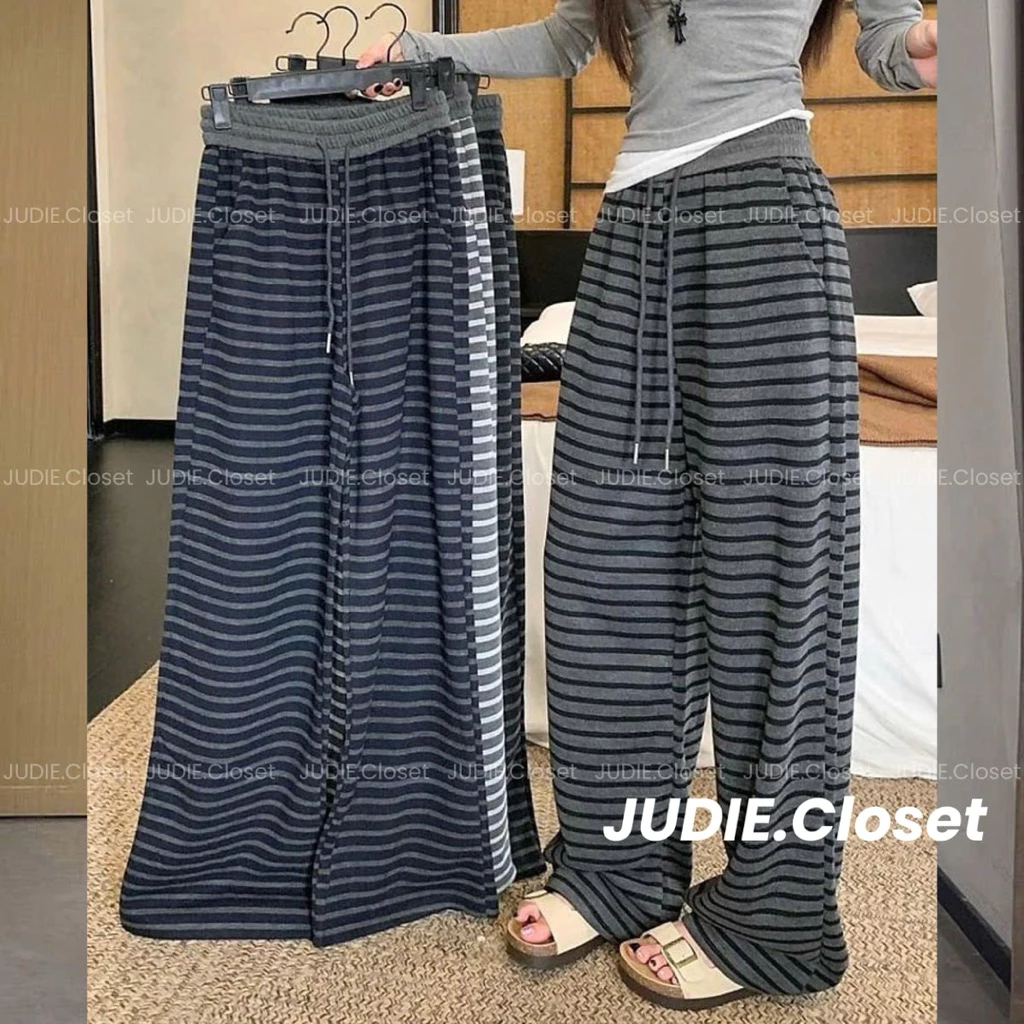 LEN QCCC - Quần Sọc Suông Ống Rộng Chất Len Mịn L1 - CAO CẤP (ảnh - JUDIE.Clset)