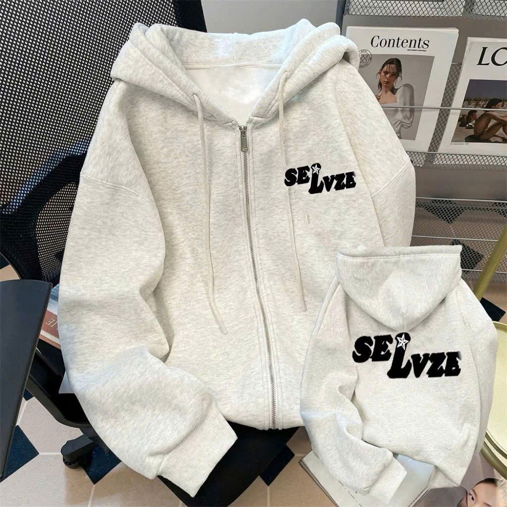 Áo Khoác Nỉ Hoodie Zip Khóa Kéo/ Hoodie/ Sweater SELVZE Có Túi Trong Form Rộng Nam Nữ Chất Nỉ Bông