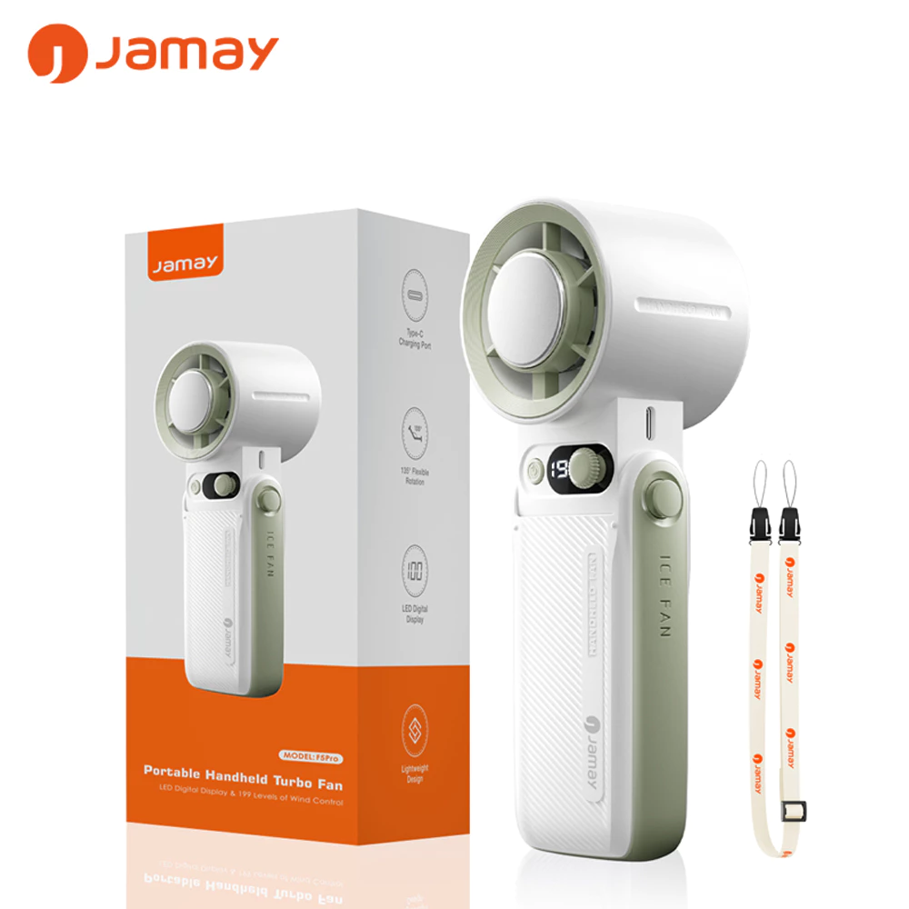 Quạt cầm tay Jamay Fan F5Pro - 30H 10000mAh - Điều chỉnh tốc độ gió 199 độ - Chức năng làm mát