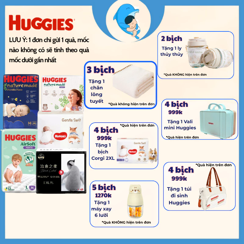 Tã/bỉm quần/ dán Huggies Platinum Nature Made NB60/S82/M64/L54/XL44/M58/L44/XL38/2XL26 cho bé từ 5 đến 17kg MECAHEO