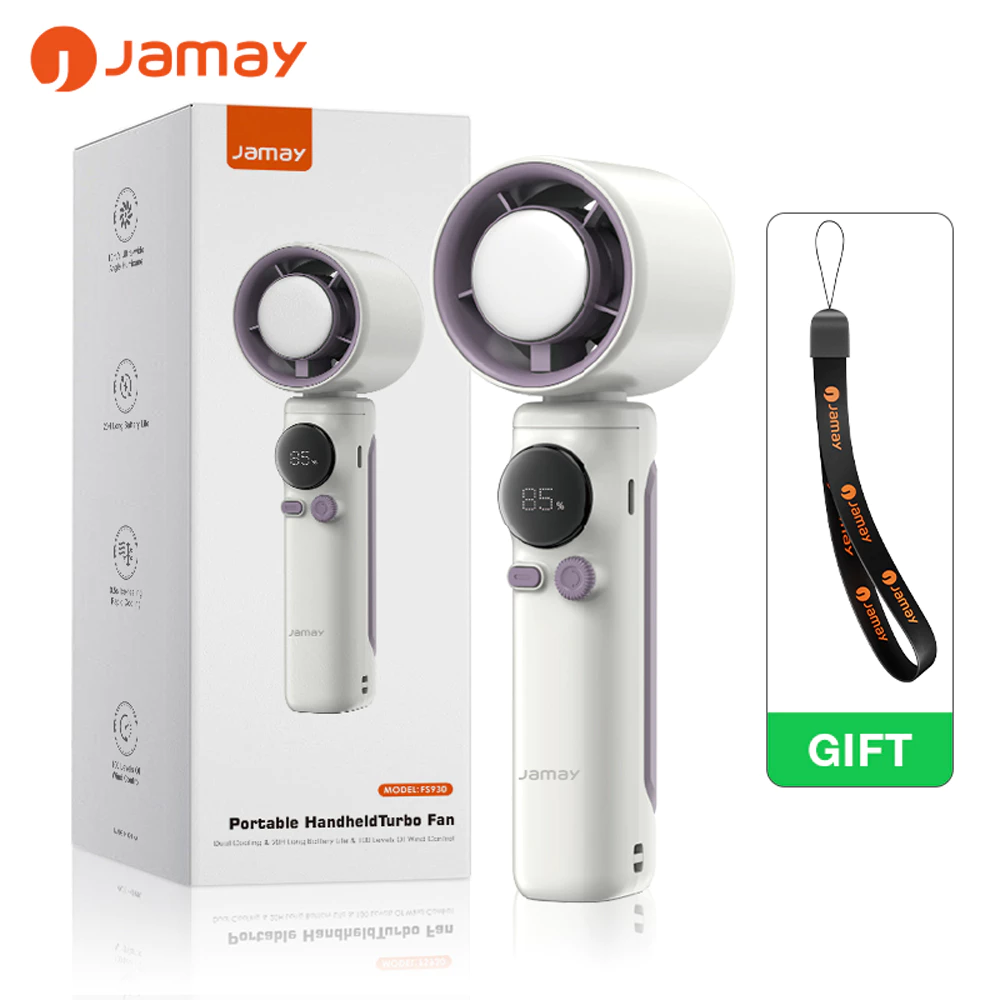Quạt cầm tay sạc điện turbo Jamay FS930 - 25000RPM -Quạt làm mát - 8000mAh 20 giờ sử dụng