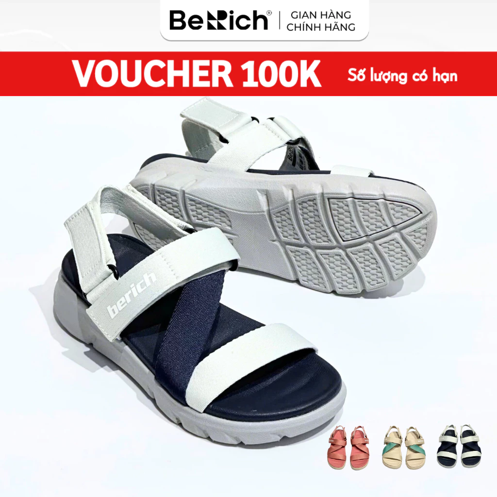 Sandal Berich Bé Trai Bé Gái Đi Học Nhẹ Bền Êm Dép Quai Hậu TL02 Xanh Xanh Navy