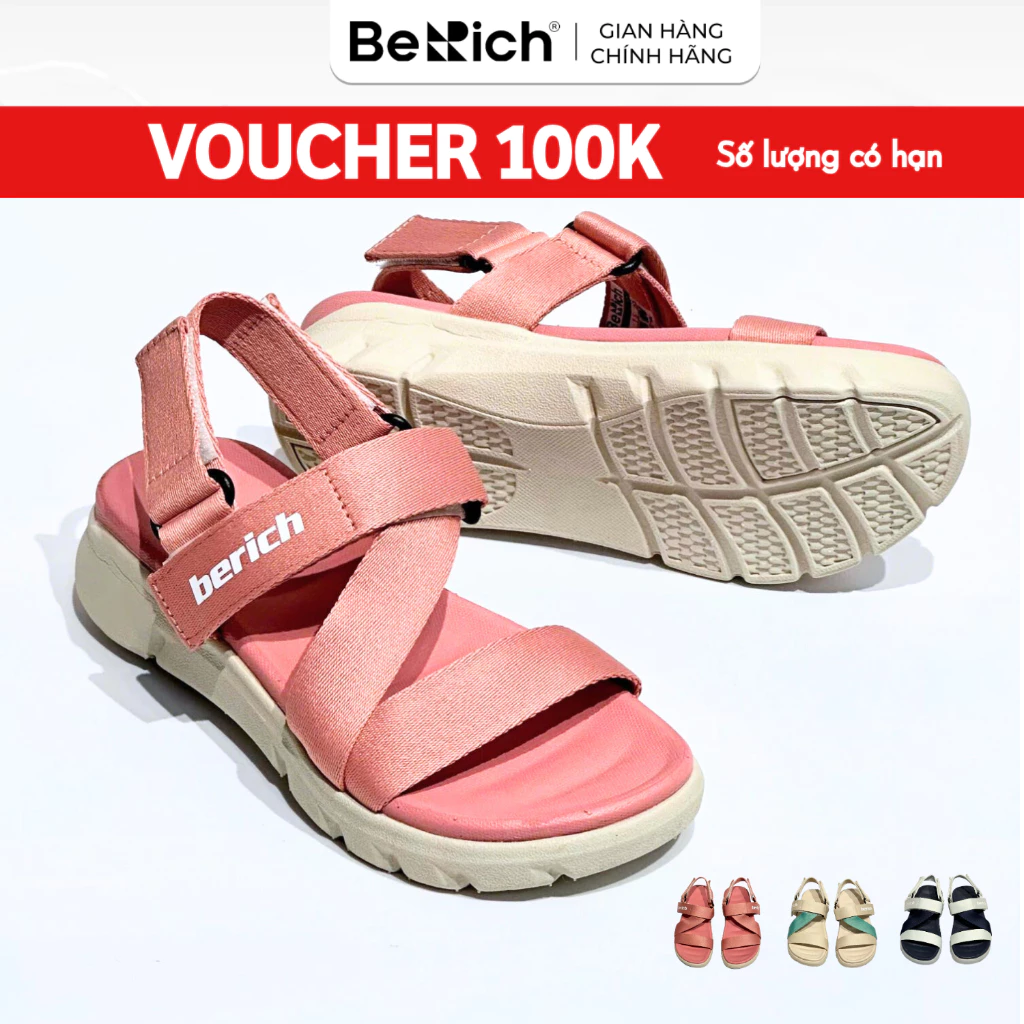 Sandal Berich Bé Trai Bé Gái Đi Học Nhẹ Bền Êm Dép Quai Hậu TL02 Hồng