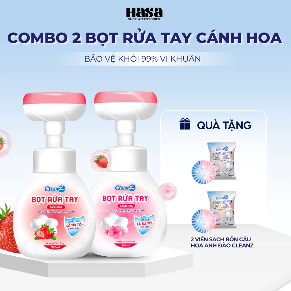 Nước rửa tay dạng bọt CleanZ hình cánh hoa làm sạch khuẩn, dưỡng ẩm, an toàn cho da tay