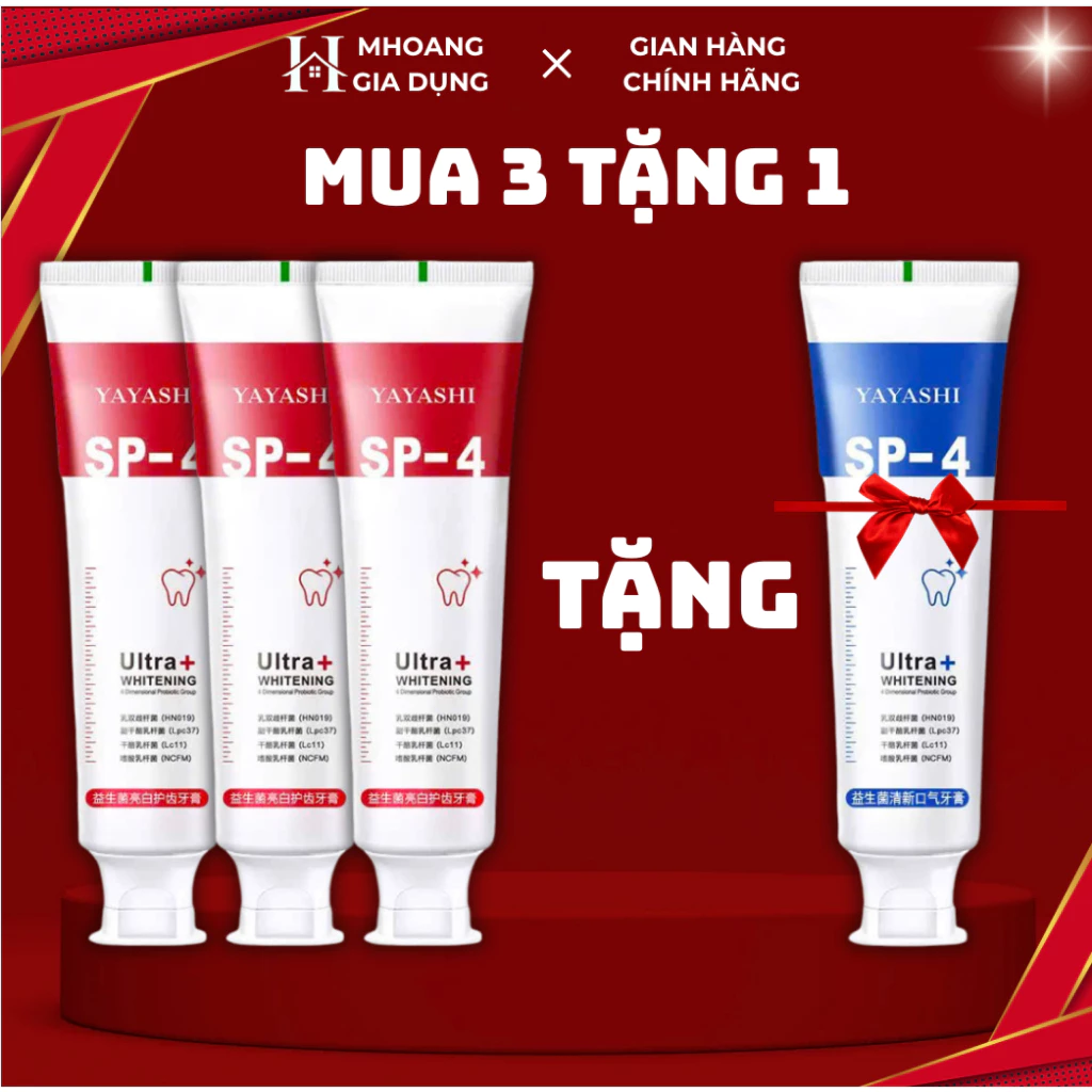 [ CHÍNH HÃNG ] Kem Đánh Răng SP-4 Yayashi Ultra+ Whitening 120g Trắng Sáng, Khử Mùi, Thơm Mát