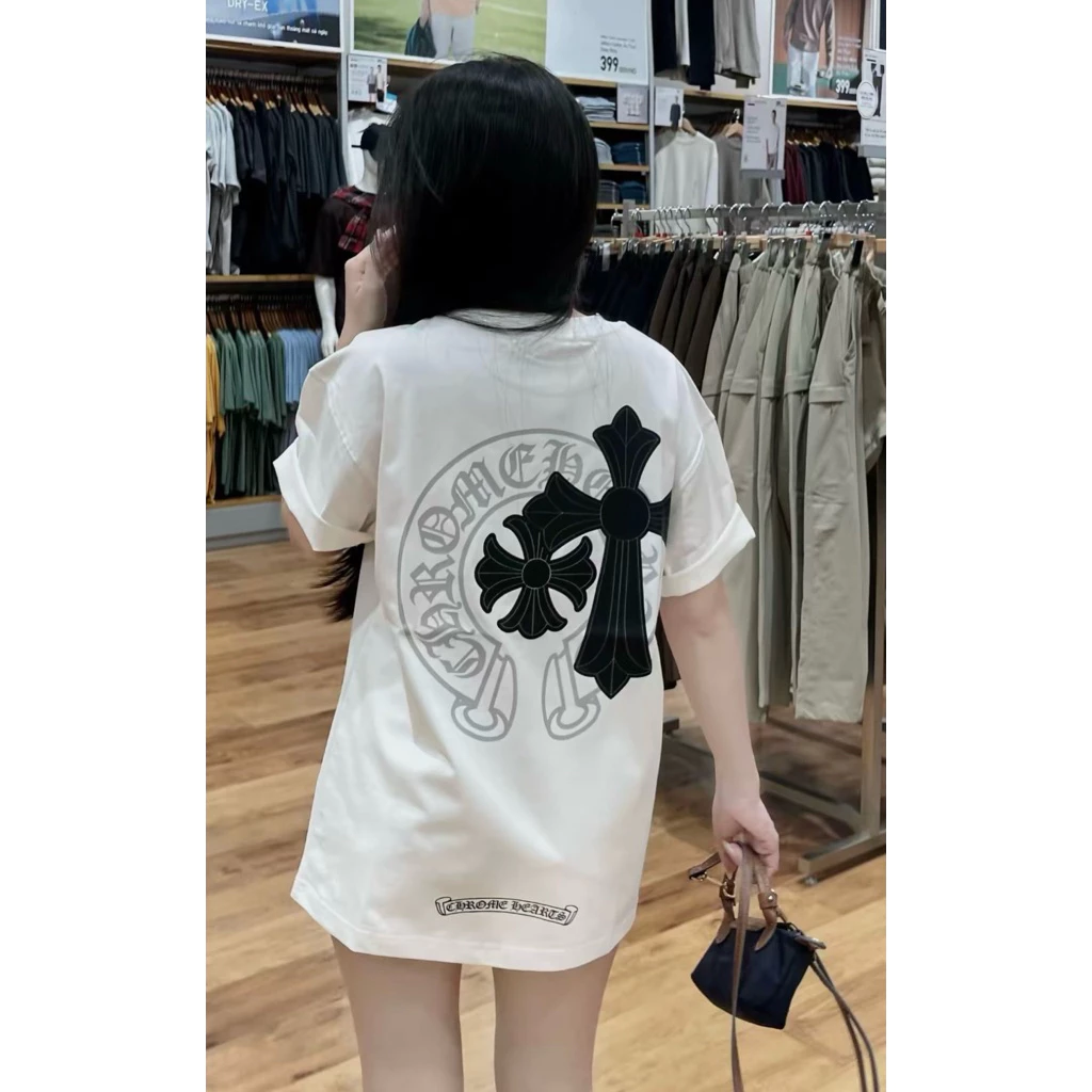 Áo Thun Unisex CHROME Vải Cotton 100% Form Rộng Thoải Mái Hình in Nét Full Tem Tag Cao Cấp Loại 1