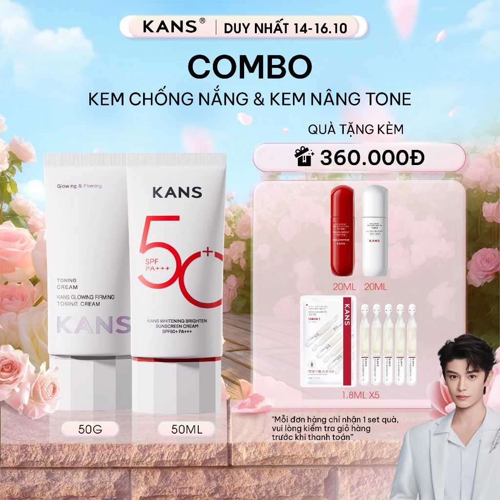 Combo Kem Chống Nắng Kèm Kem Nâng Tông 2 Trong 1