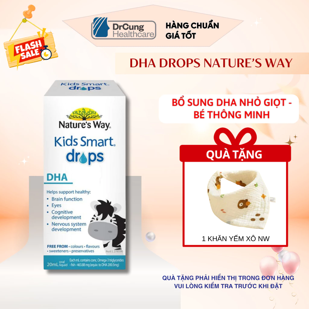 Nature's Way Kids Smart Drops DHA - Bổ Sung DHA, EPA, Giúp Bé Thông Minh,DrCung Healthcare (20ml)