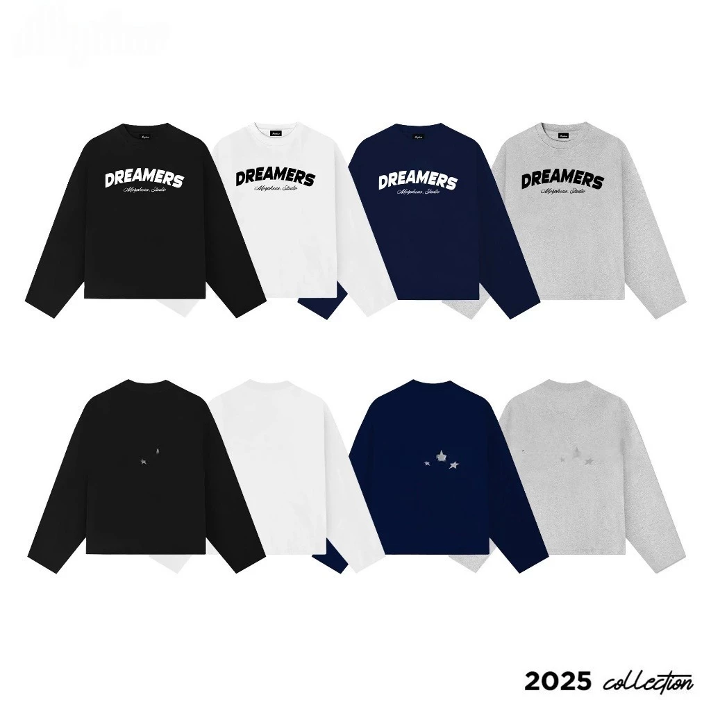 Áo Thun Tay Dài Dreamers Form Boxy dáng rộng tone màu basic vải cotton dày dặn thấm hút mồ hôi form rộng nam nữ
