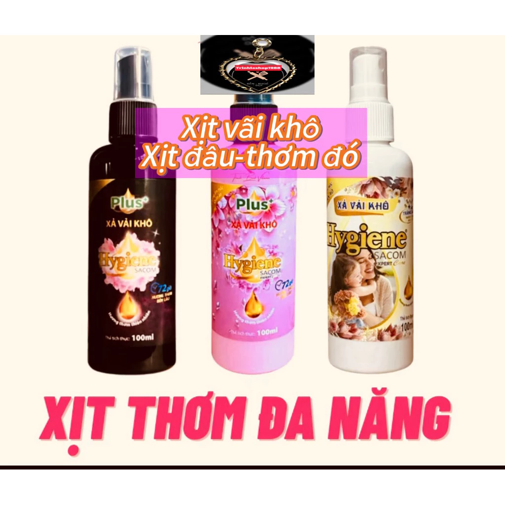1 Nước xả vải khô Hygiene Sacom Plus+ dạng xịt dung tích chai 100ml . .