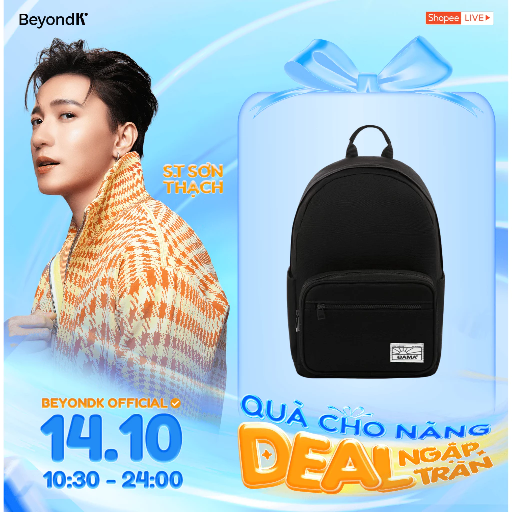 Balo nam nữ đi học đi làm BAMA New Basic Backpack NB104 chống nước nhiều ngăn, cặp sách đi học đựng laptop 14 inch