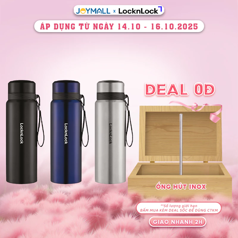 Bình giữ nhiệt LocknLock 800ml LHC6180 - Hàng chính hãng, có khay lưới lọc trà, dây - JoyMall