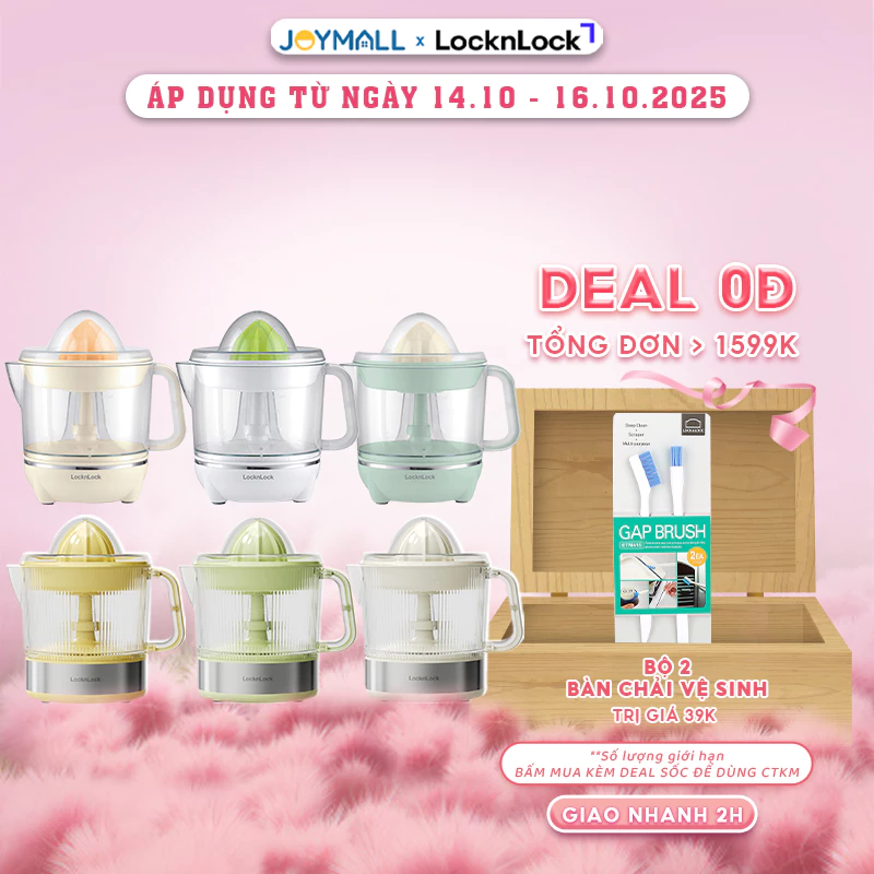 Máy vắt cam LocknLock EJJ231 và EJJ244 700ml 40W - Hàng chính hãng, xoay ép 2 chiều - JoyMall