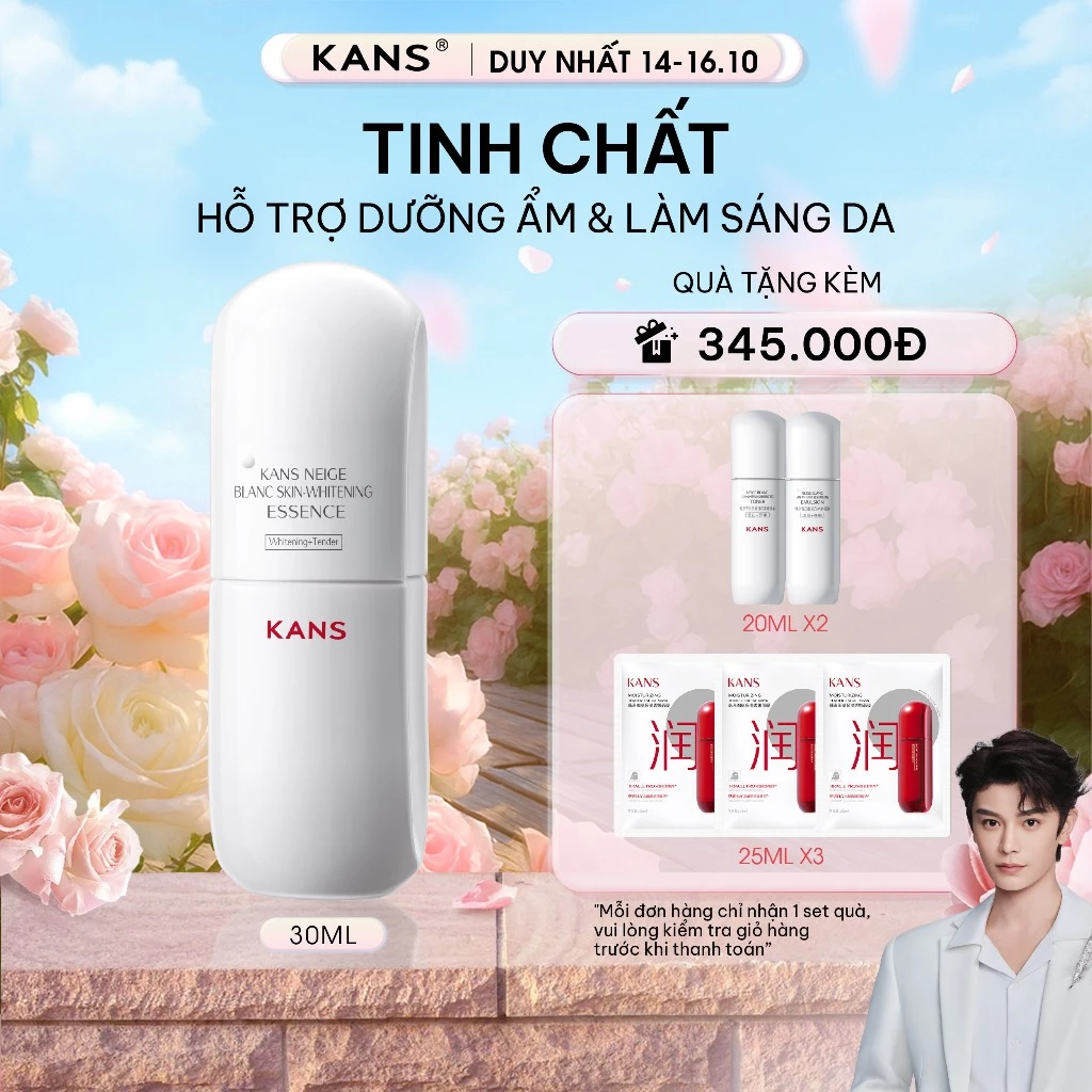 Serum KANS Neige Blanc Skin-Whitening Essence 30ml Dưỡng Sáng Cấp Ẩm Đều Màu Mờ Thâm Giảm Thâm Sạm