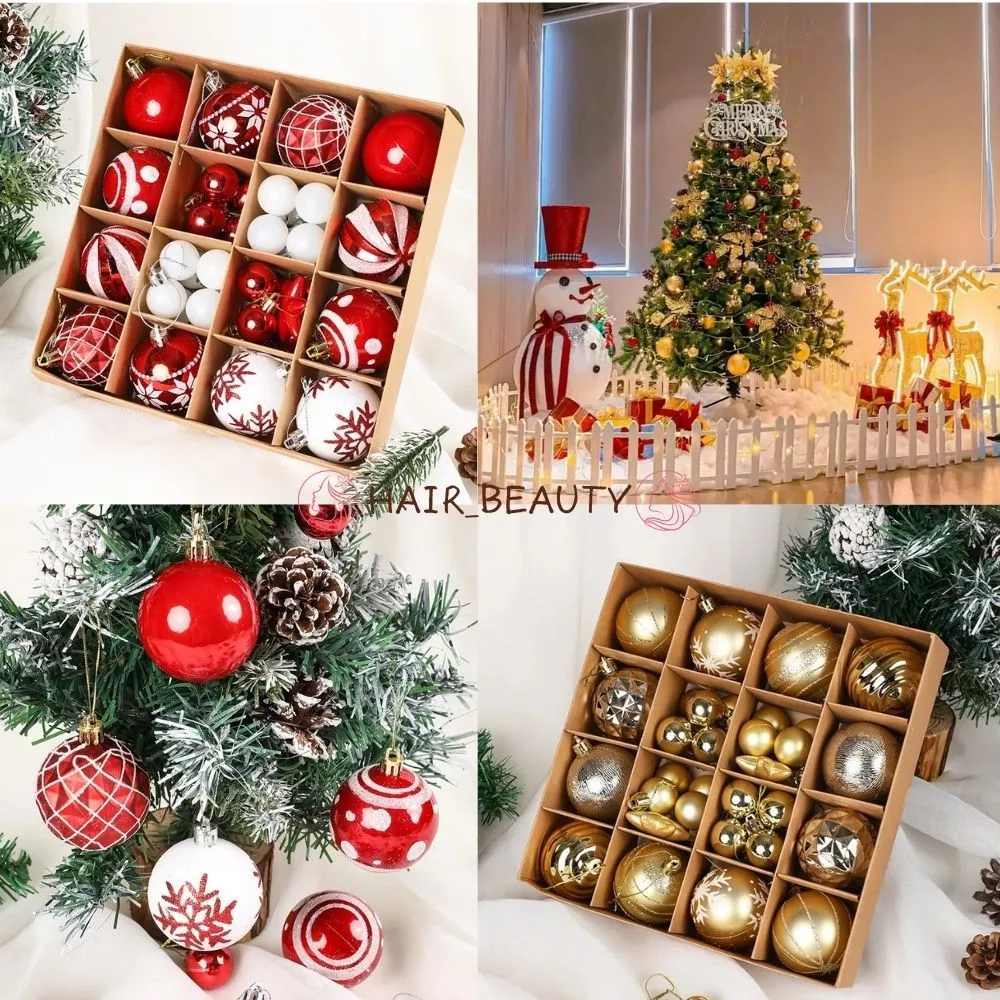 Hộp 44 Phụ Kiện Trang Trí Cây Thông Noel Size Lớn - Quả Châu Trang Trí Cây Thông Đón Giáng Sinh