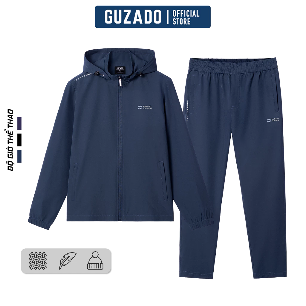 Bộ Quần Áo Nam Thu Đông GUZADO Vải Gió 2 Lớp, Chống Gió, Chống Nước, Giữ Nhiệt Tốt GBG01-GCBG26W001