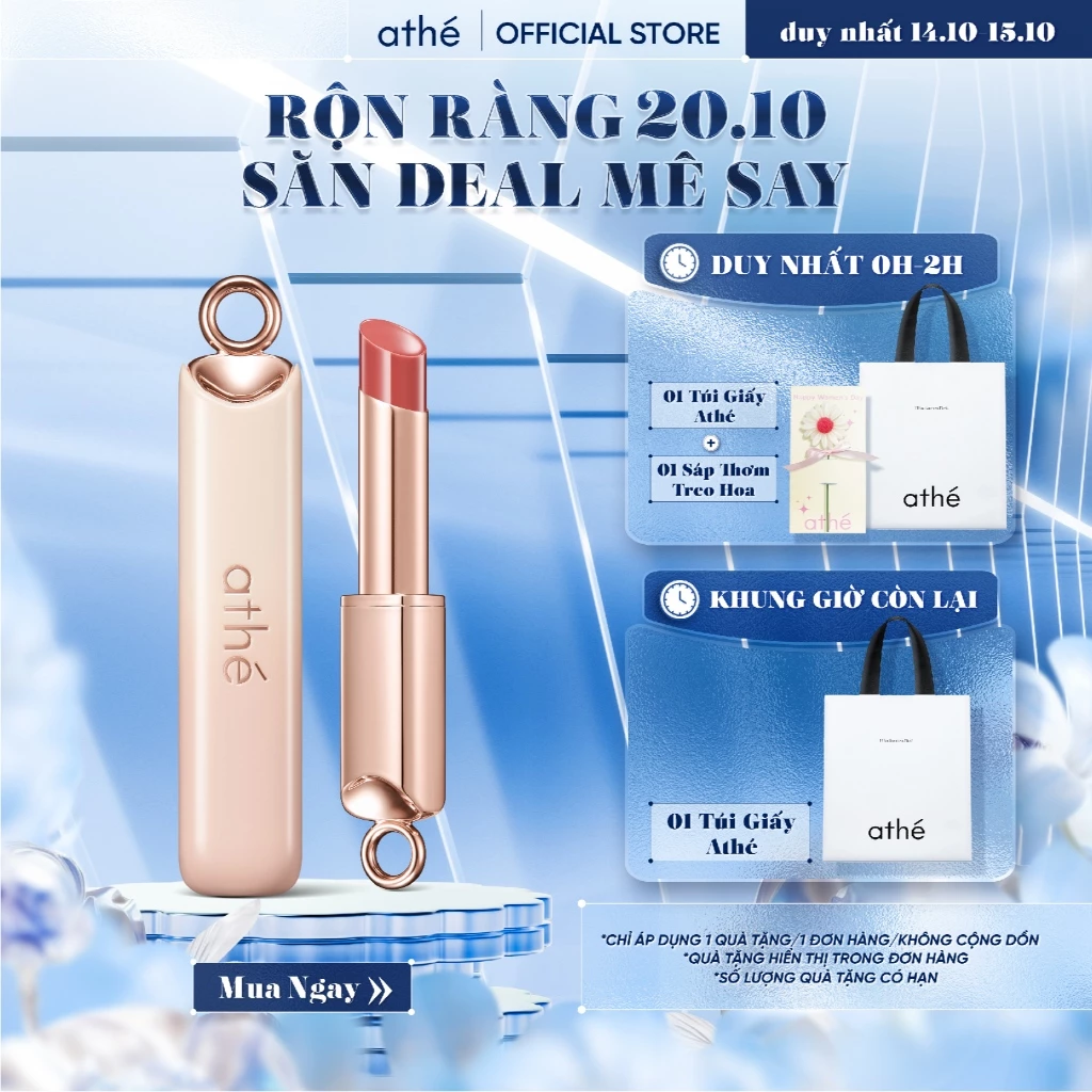 Son dưỡng căng bóng Athé Authentic Lip Glowy Balm cho đôi môi rạng rỡ siêu mềm mịn 3.4g