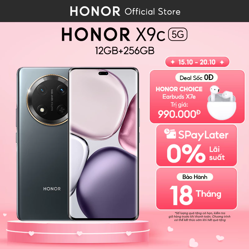Điện thoại Honor X9c 5G 12GB + 256GB | Màn hình 6.78\" |Pin 6600mAh, Camera 108MP | Bảo hành 18 Tháng