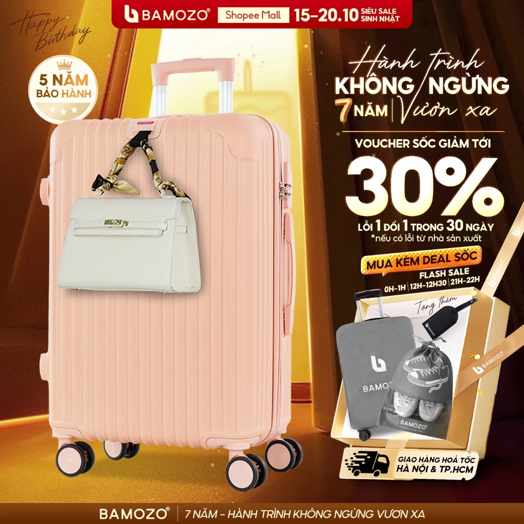 Vali Du Lịch Bamozo Size 20/24 Chất Liệu Nhựa ABS Bền Đẹp_8801