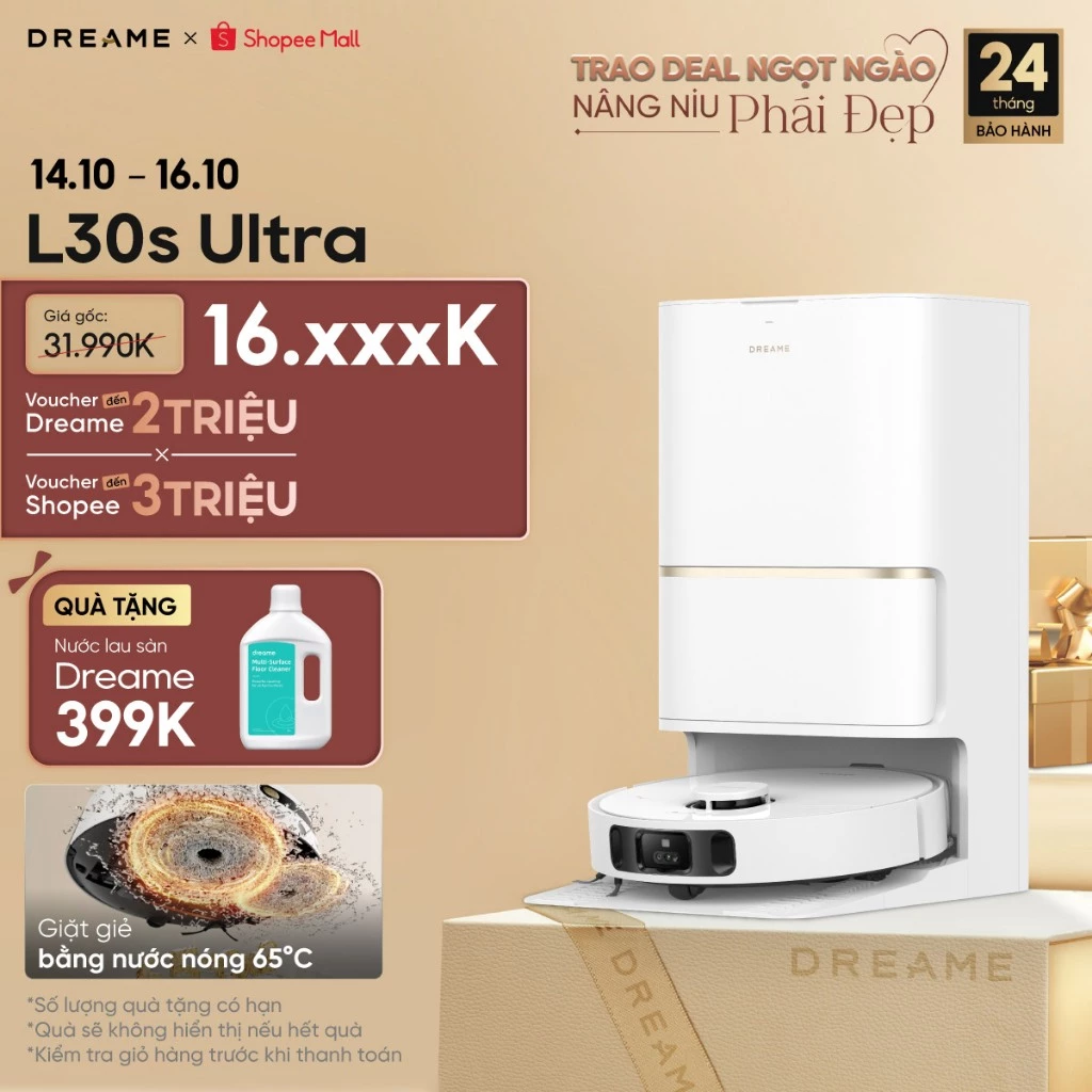 Robot hút bụi lau sàn chuyên dụng Dreame L30s Ultra - Bản quốc tế - BH 24 tháng
