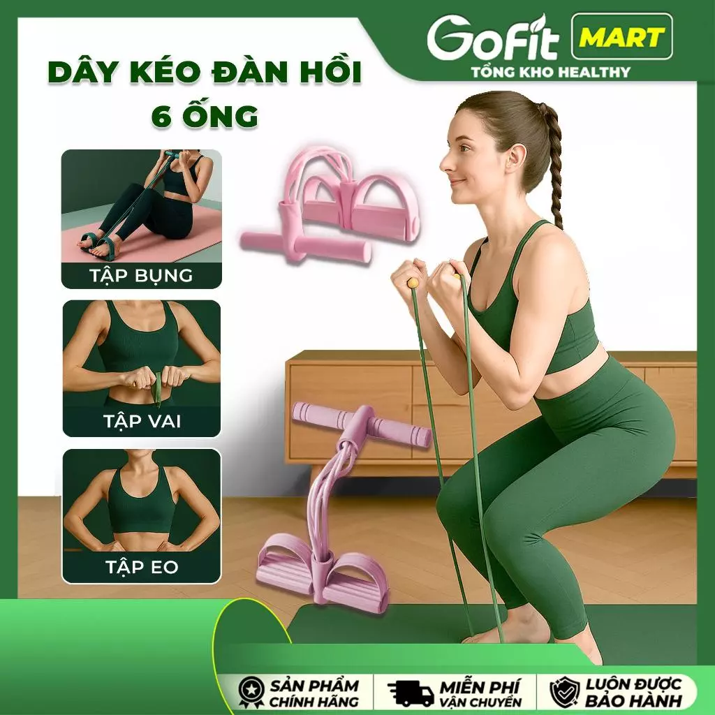 [MÀU NGẪU NHIÊN] Dây kéo đàn hồi 6 ống, Dụng cụ tập Gym, Tập Cơ Bụng Tại Nhà, Kéo Tay cho nam nữ tập thể hình